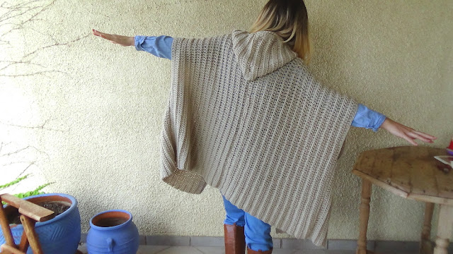 free crochet poncho cardigan with hood