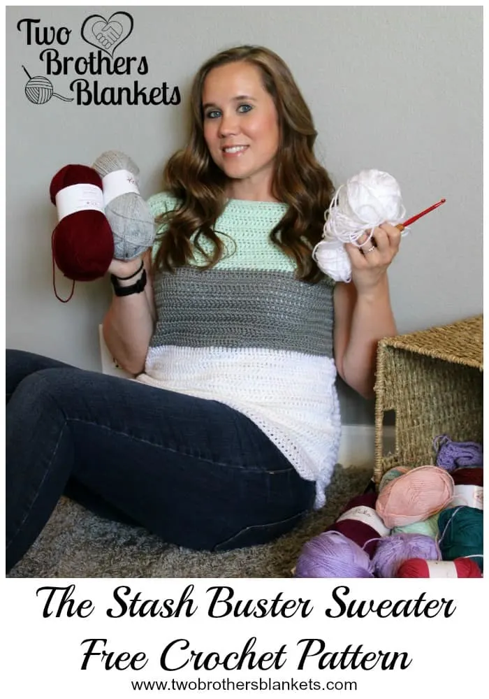 stash buster sweater free crochet pattern