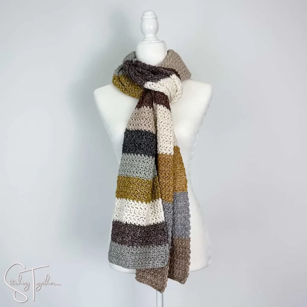 striped-scarf-crochet yarn stash